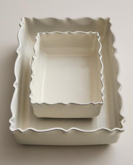 Zara Home жаровня из фаянса, цвет бежевый, 22 см