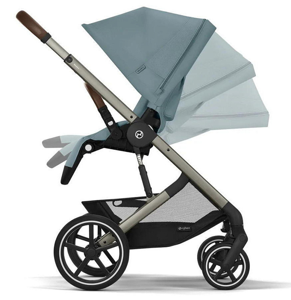Коляска Cybex Balios S Lux TPE 2025 Cloud G i-Size Fog Grey 3 в 1 Stormy Blue с дождевиками