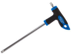 Ключ TORX T40х150ммRF-76740G: Т-образный с прорезиненной рукояткой, на пластиковом держателе ROCKFORCE