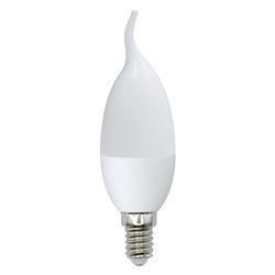 LED-CW37-7W-NW-E14-FR-NR Лампа светодиодная. Форма свеча на ветру. матовая. Серия Norma. Белый свет 4000K. Картон. ТМ Volpe