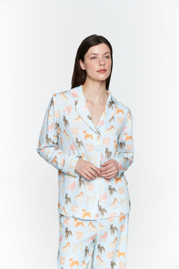 Блуза из вискозы с собаками