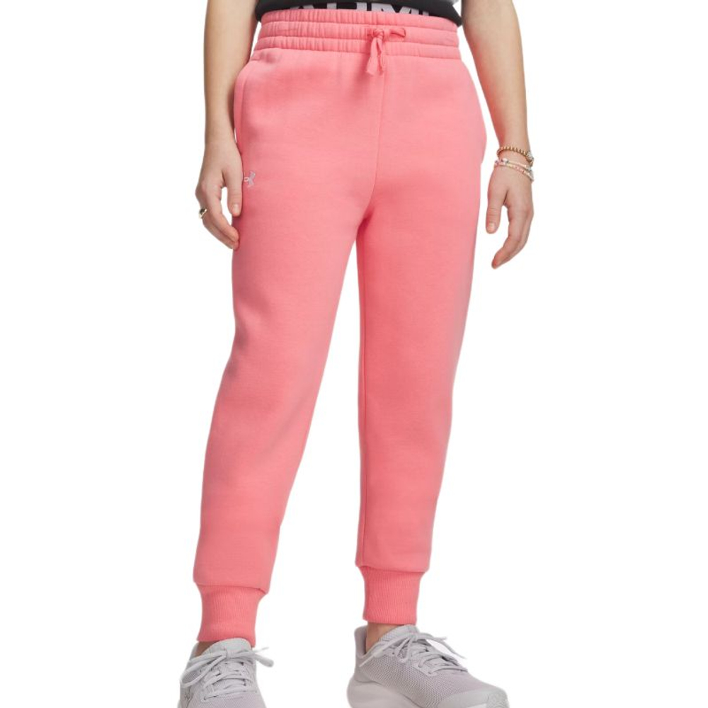 Брюки для девочки Under Armour Rival Fleece - bittersweet pink/white