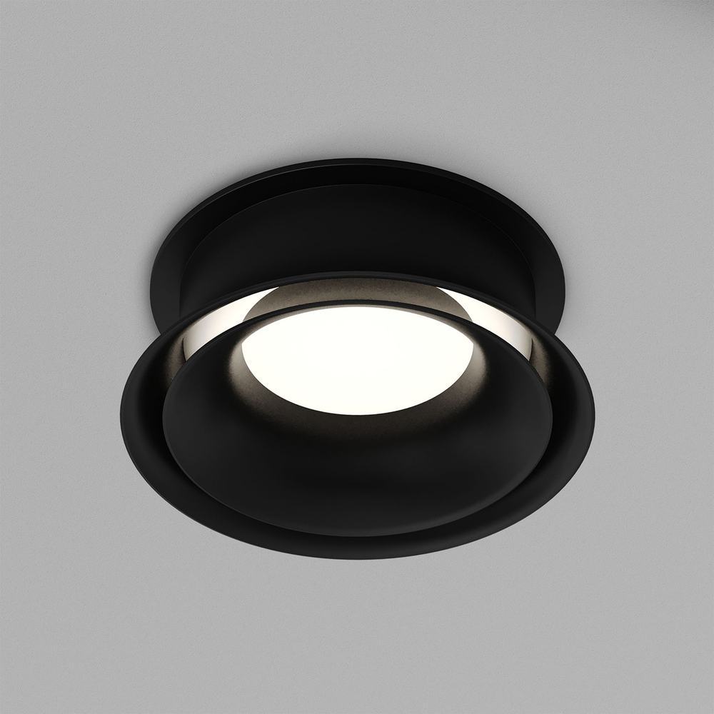 DK2403-BK Встраиваемый светильник влагозащ., IP 44, 10 Вт, GU10, черный, алюминий