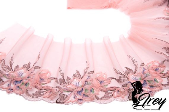 05-79 Вышивка на неэл. сетке 20 см, пудра/кофе (правая)