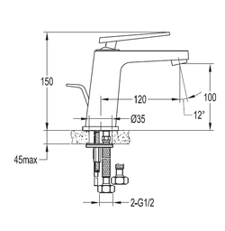 Смеситель на раковину Cezares Baden схема