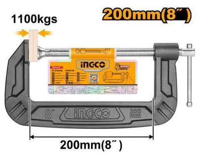 Струбцина G-образная 200 мм INGCO HGC0108 INDUSTRIAL