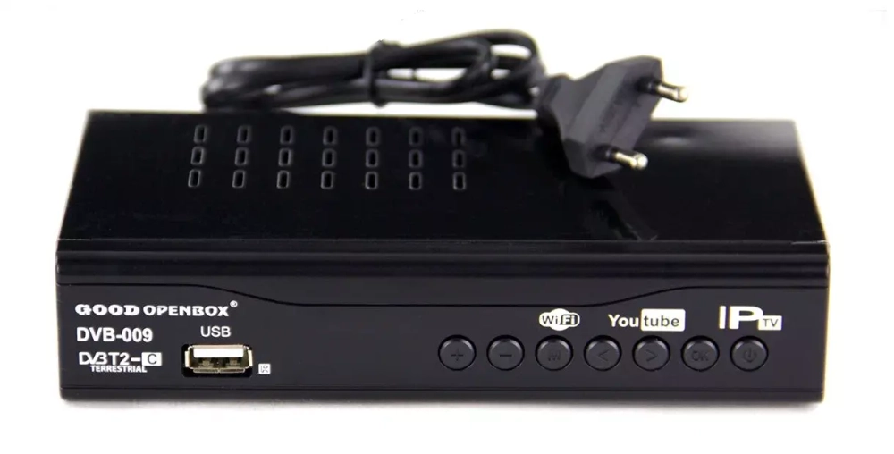 Приставка для цифрового телевидения Openbox DVB-009 металл DVB-T2/C HDMI, 1*USB, RCA, БП встроенный Металл