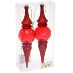 Елочные игрушки «Искры» 5*5*19 см (набор 2 шт), Красный