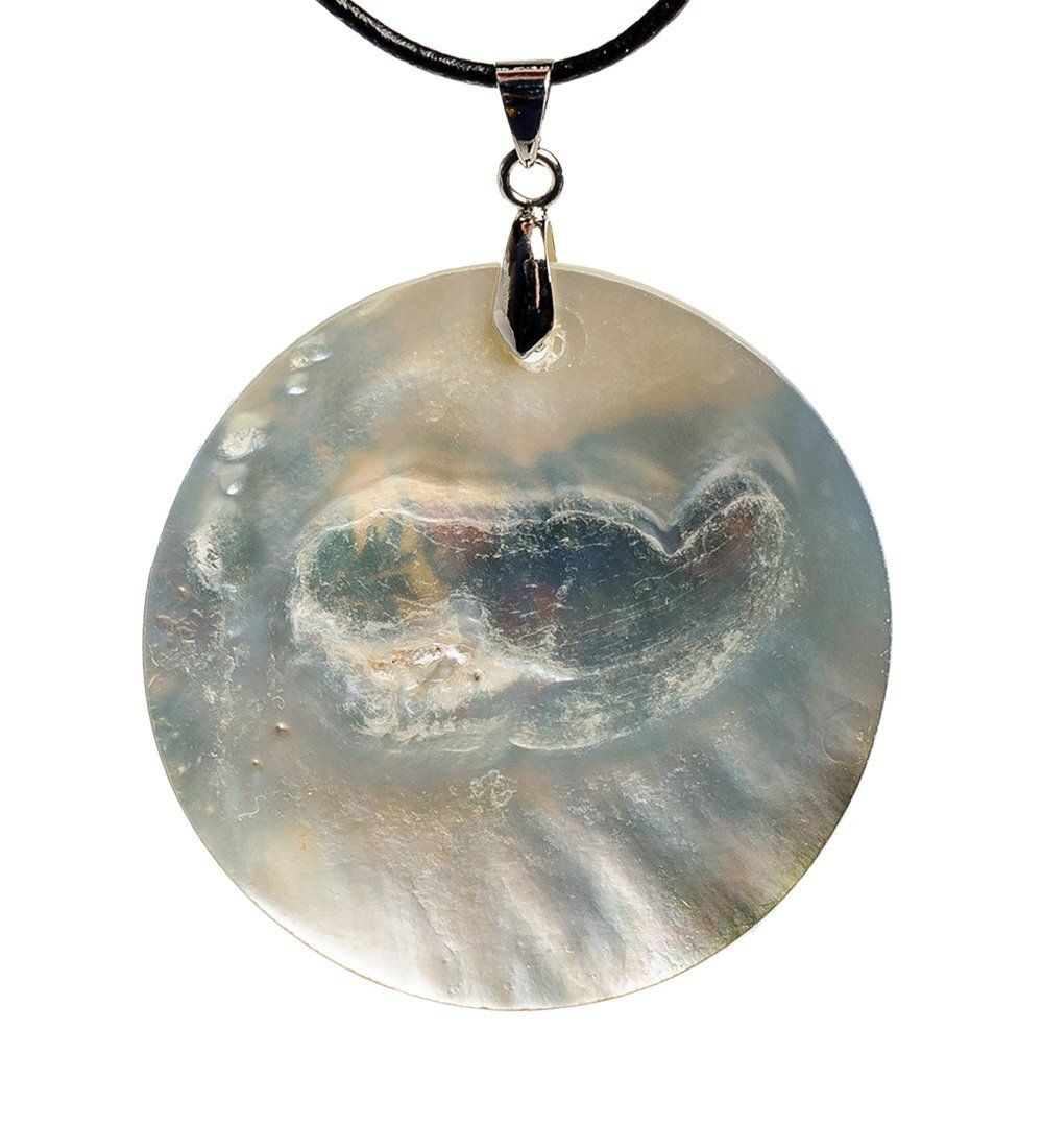 ШК-55/ 43-A Кулон из перламутра «Кот»