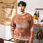 Американский тяжелый ретро свитер мужской зимний толстый,цвет градиент