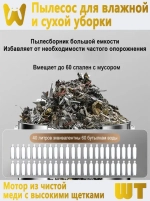 CANESPUK Строительный пылесос 28 л, 3000 Вт