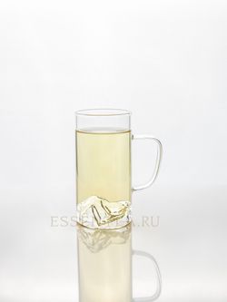 Чашка стеклянная "Шан" с рифленым рисунком и стеклянной ручкой 250 мл