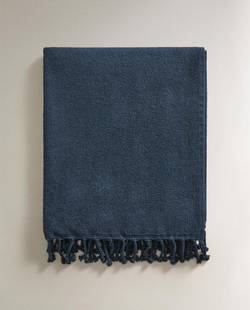 ZARA HOME ХЛОПКОВОЕ ПЛЯЖНОЕ ПОЛОТЕНЦЕ БЕЗ РУКАВОВ, СИНИЙ