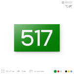 Номер на дверь 517, табличка на дверь для офиса, квартиры, кабинета, аудитории, склада, зеленая 120х70 мм, Айдентика Технолоджи
