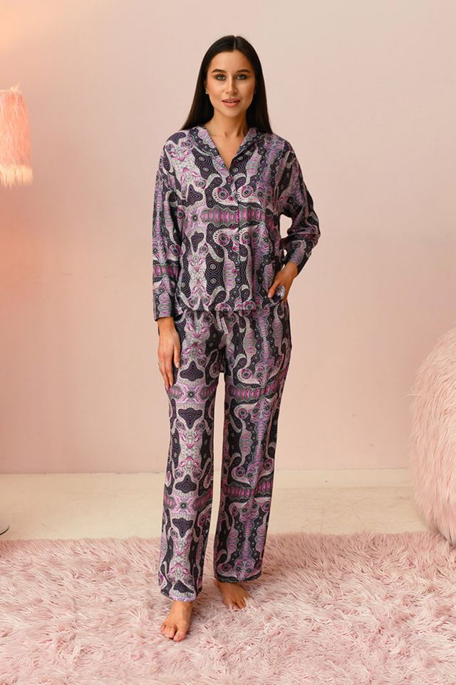 Комплект Alba из туники и брюк, из принтованной вискозы