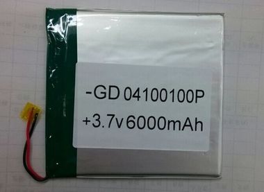 Battery 04100100P 3.7V 6000mAh Lipo Lithium Polymer Rechargeable Battery (4*100*100mm) MOQ:50