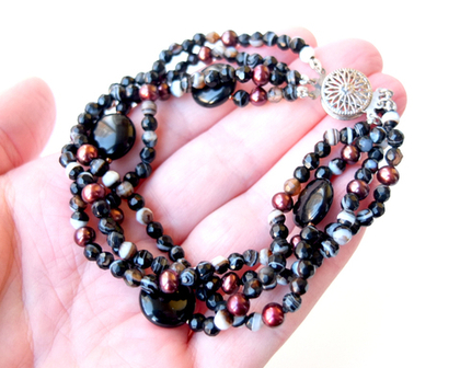 браслет из агата (б-1136)