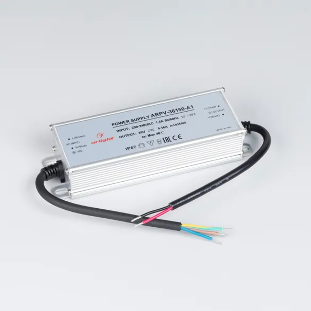 Блок питания ARPV-36150-A1 (36V, 4.16A, 150W) (Arlight, IP67 Металл, 3 года) 035965