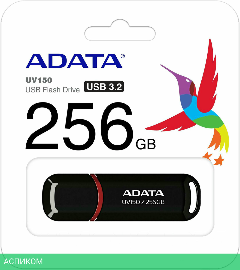 USB Flash-накопитель A-Data UV150 256Gb черный (AUV150-256G-RBK)
