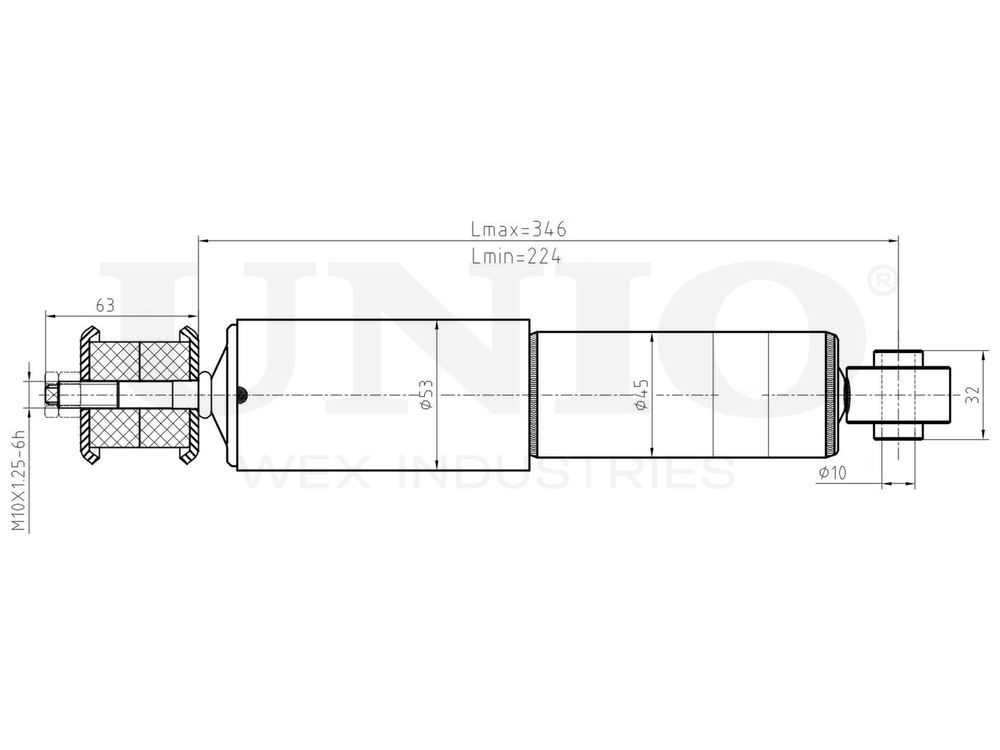 Амортизатор газовый передней подвески UNIO SAB-10520