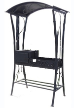 Мангал эконом с круглой крышей и плитой