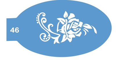 Трафарет для аквагрима 46 "Роза + узор" 8*14