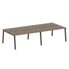 Metal System Рабочая станция на 4 места на А-образном м/к БА.СМ-4.4 Вяз Благородный/Металл Антрацит