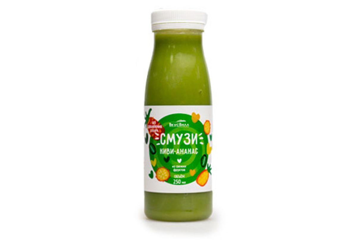 Смузи киви и ананас ВкусВилл, 250мл