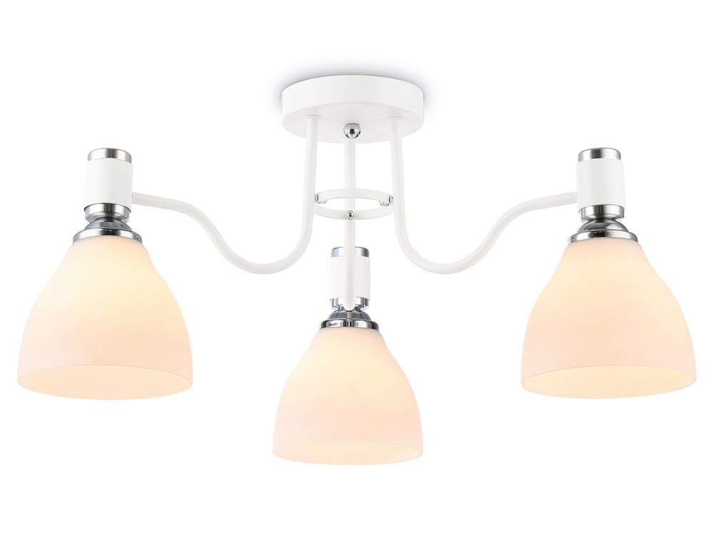 Светильник потолочный TR303302/3 WH/CH/FR белый/хром/белый матовый E27*3 max 60W D600*270