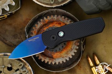 Автоматический нож PTR5306-SB Runt 5 - черн. тексутр. алюм. рук-ть, клинок Sapphire Blue Magnacut