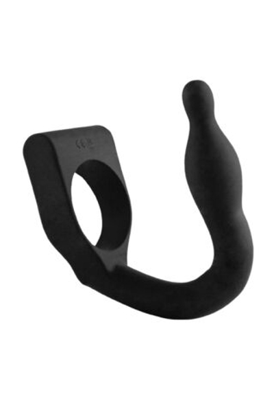 Эрекционное кольцо с вибровтулкой Discovery (Цвет: черный)