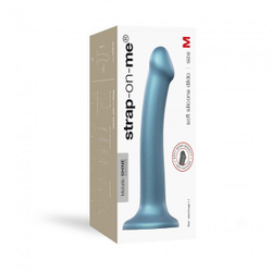 Гибкий фаллоимитатор Strap-on-me DILDO MONO DENSITE Синий Металлик размер Medium