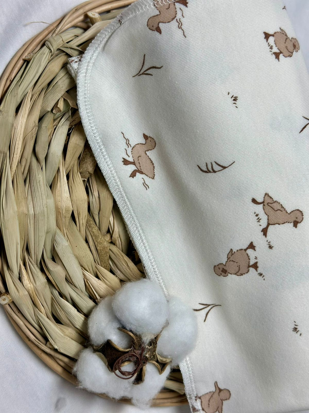 Пелёнка Утята Экрю 85*130 RinaAmari