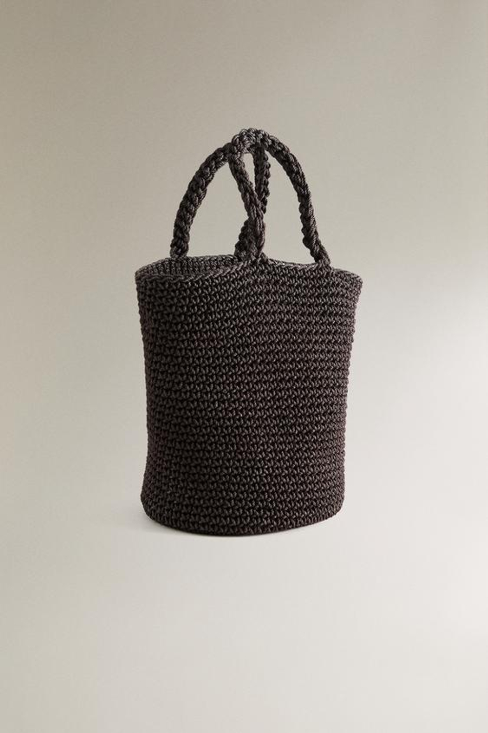 ZARA HOME МИНИ-СУМКА С ЭФФЕКТОМ ПЛЕТЕНИЯ, КОРИЧНЕВЫЙ