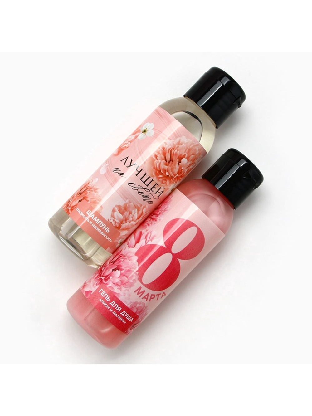Подарочный набор «С 8 Марта!»: гель для душа и шампунь для волос, 2×100 мл, Чистое счастье