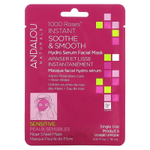 Andalou Naturals, Instant Soothe & Smooth, увлажняющая косметическая маска для лица, 1000 роз, 1 тканевая маска, 18 мл (0,6 жидк. Унции)