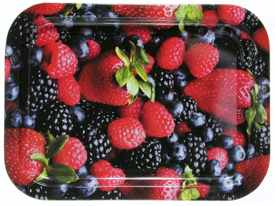 Поднос жестяной "Ягоды" прямоугольный 246*328*15мм