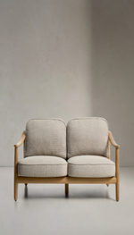 Уличный 2-х местный диван Elunda из тикового дерева и бежевой веревки