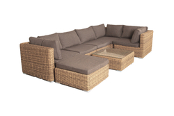 "Лунго" трансформирующаяся лаунж-зона из искусственного ротанга, цвет соломенный