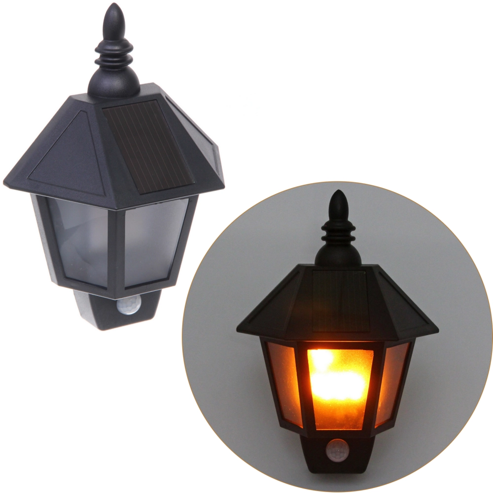 Фонарь садовый «Пламя» 27,5*20*10 см, на солнечной батарее, Теплый белый (эффект пламени) 1 LED