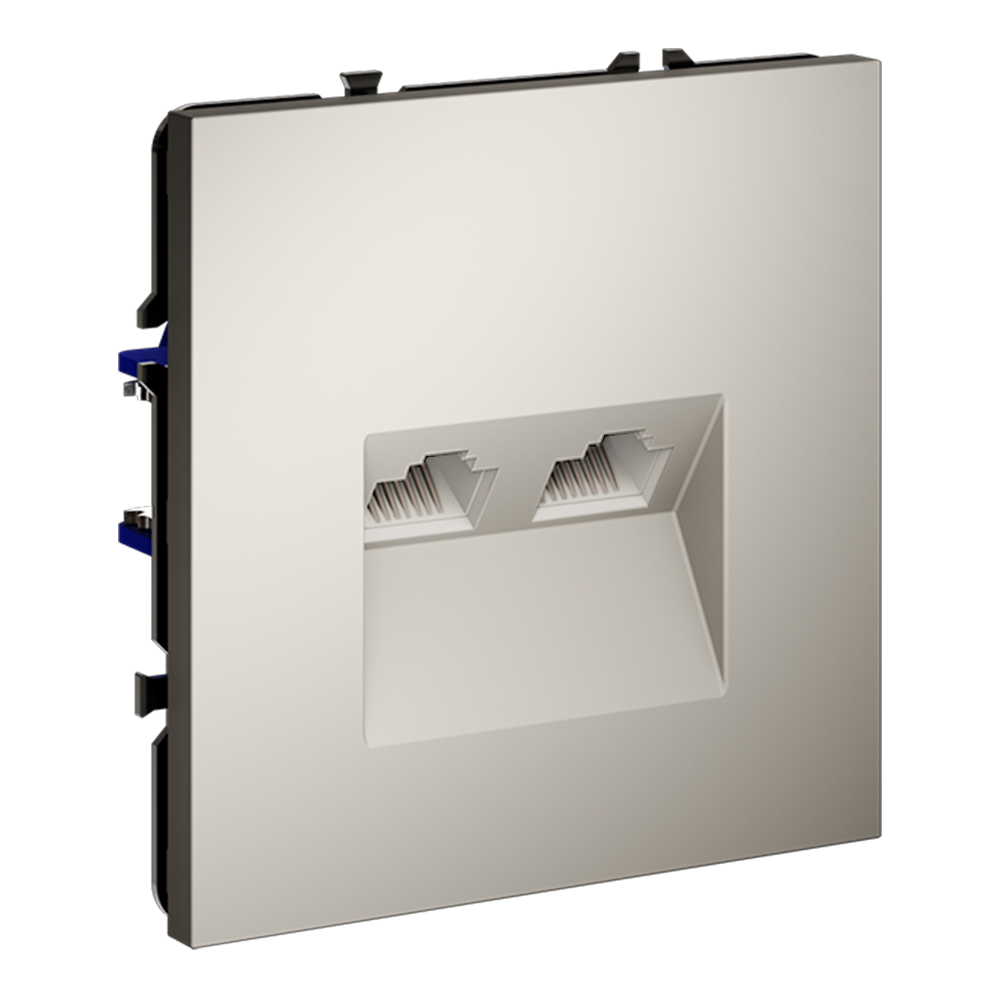 Розетка компьютерная встраиваемая VOLTUM S70 двойная RJ45+RJ45 кат.6, (кашемир)