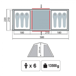 Tramp двухкомнатная палатка Brest 6 V2, зеленый