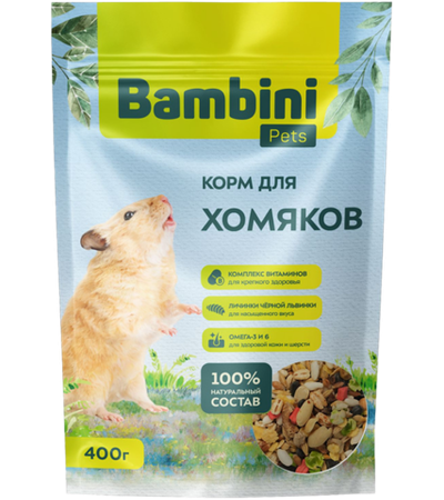 Bambini Pets для хомяков, 400гр.