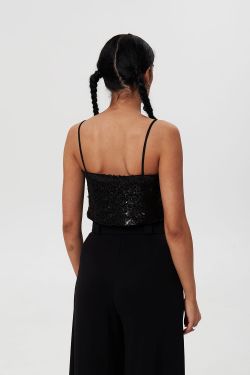 Топ прямого кроя на бретелях черного цвета