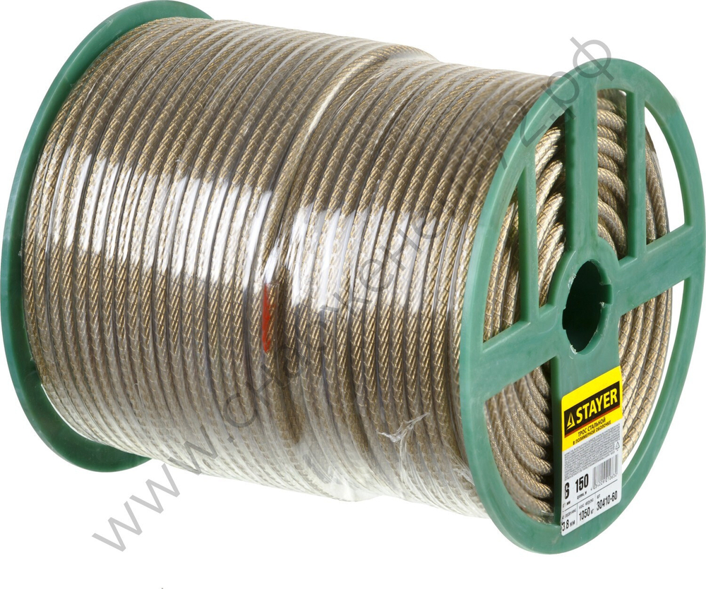 STAYER 6 мм, L=150м., стальной трос в полимерной оболочке (30410-60)