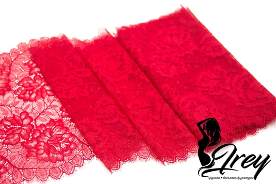 03-07 Кружево эластичные реснички 23 см, красный 100