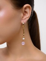 Серьги "Bubble yellow-violet" с селенитом Gold
