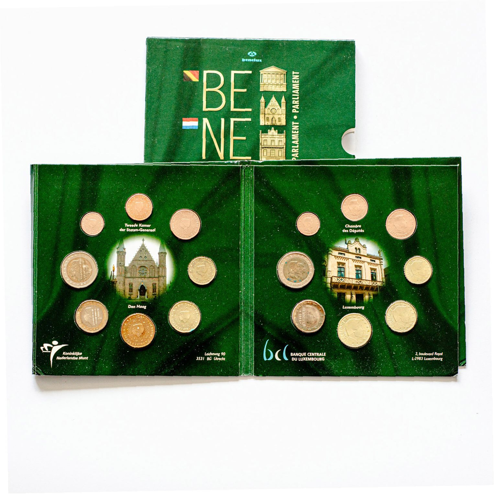 Benelux 2005 Official BU Euro Set – Belgium, Netherlands, Luxembourg + Commemorative Medal