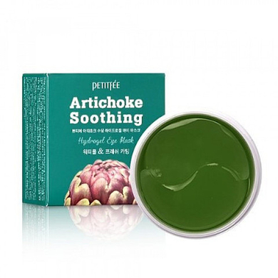 Petitfee Патчи гидрогелевые с артишоком - Artichoke soothing hydrogel eye mask, 60шт