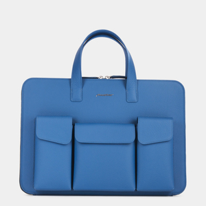 Сумка для MacBook Pro 17" Bocage с карманами из кожи теленка цвета синий